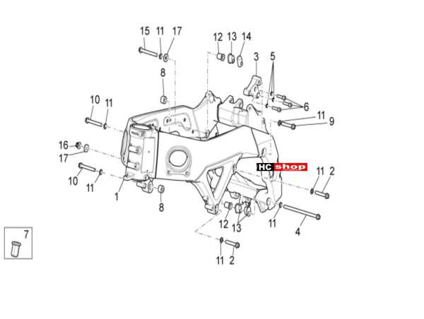 Aprilia Tuono V4 1100 RR E4 ABS Rahmen u. Aufbau Rahmen I