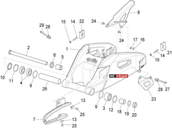 Aprilia RSV 4 1000 RF E3 ABS Rahmen Schwinge