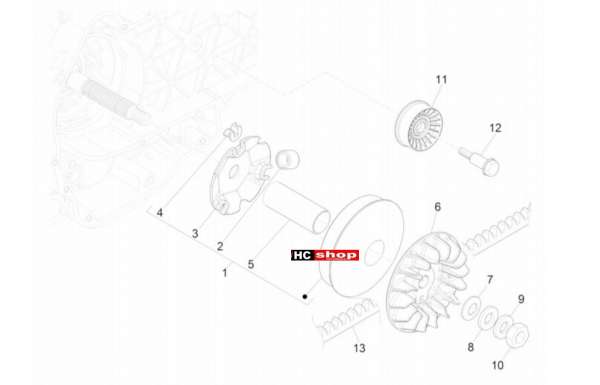 Vespa GTV 300 SEI GIORNI Motor Antriebsriemenscheibe