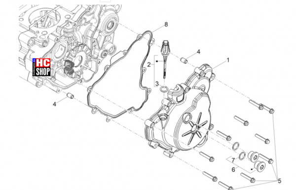 Aprilia RS 125 E5+ - Motor - Zünderdeckel