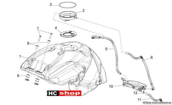 Aprilia Shiver 750 Kraftstofftank