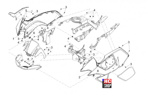 Moto Guzzi V100 Mandello Wind Tunnel E5+ - Aufbau - Seitenverkleidung