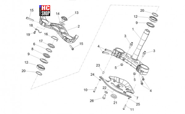 Aprilia RS 660 Factory E5+ - Lenkstange-Schaltungen - Lenkung