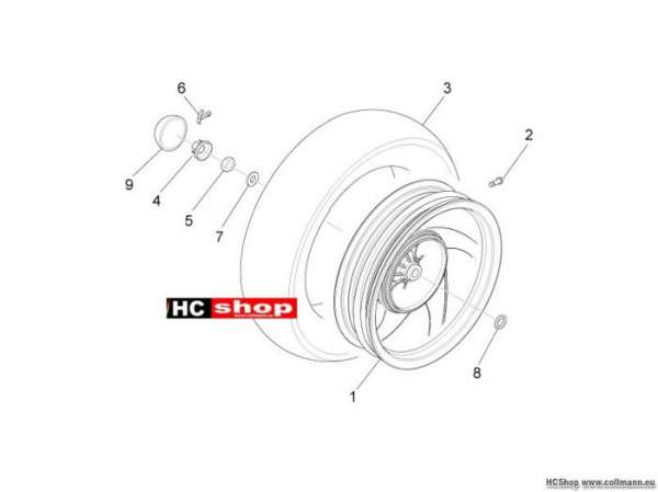 Piaggio Fly 50 4T Hinterrad