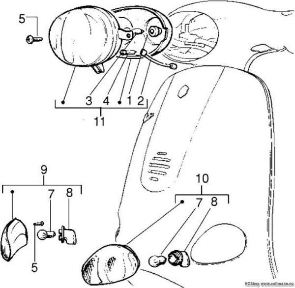 Vespa Scheinwerfer 50 4T