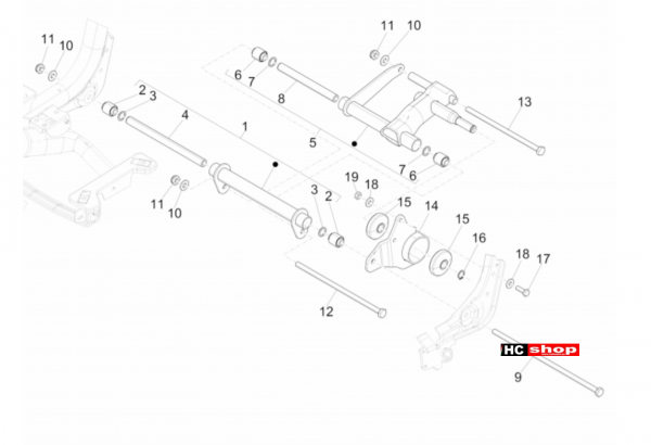 Piaggio Medley 125 4T IE ABS E4 Radaufhängungen Schwingarm