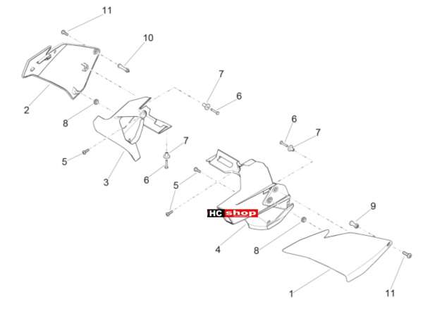 Aprilia Tuono V4 1100 RF E4 ABS - Rahmen u. Aufbau Frontaufbau II