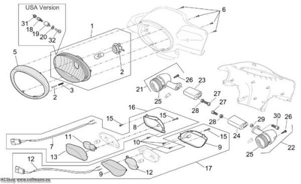 Aprilia Vorderer Lichter Scarabeo 4T E2 50