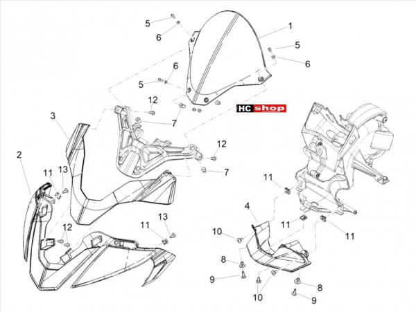 Aprilia Tuono 660 4T 8V E5 Aufbau - Verkleidung