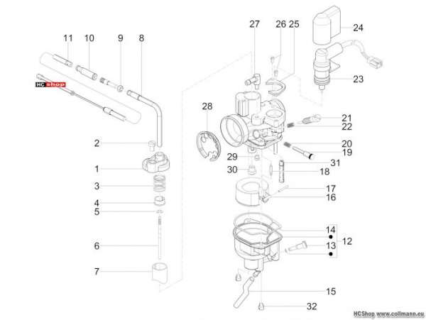 Piaggio Vergaserkomponenten NRG 50 DD