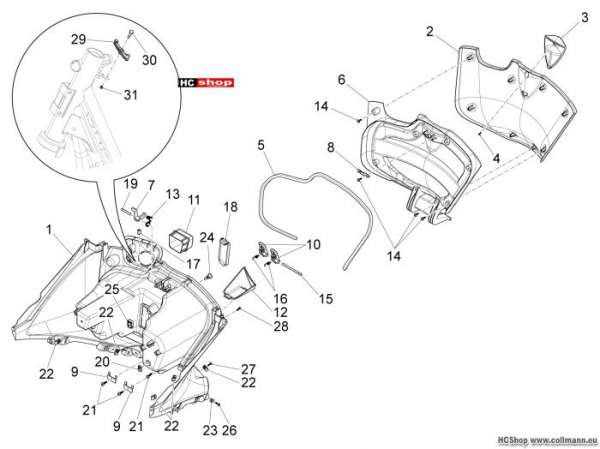 Piaggio Vorderes Handschuhfach X10 350 4t 4v i.e. e3