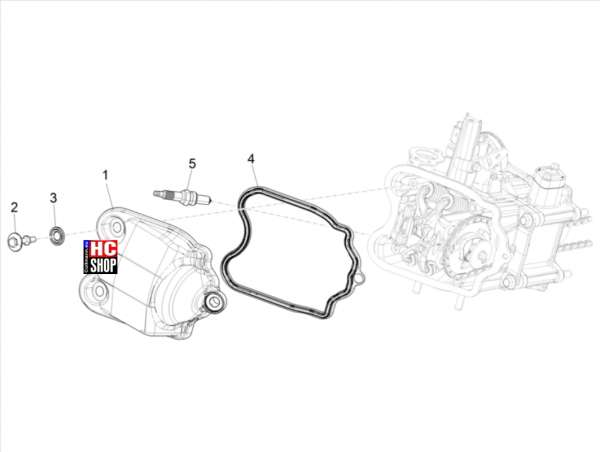 Piaggio MP3 400 hpe RST Classic-Sport Motor Zylinderkopfabdeckung