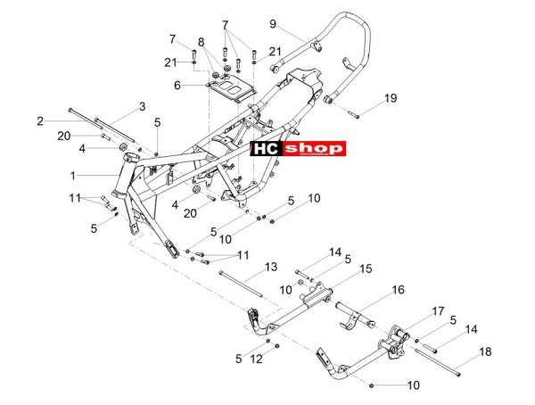 Moto Guzzi V7 III Anniversario 750 ABS E4 - Rahmen Rahmen