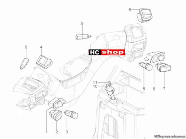 Piaggio MP3 YOUrban 300ie Sport Wechselschalter - Umschalt