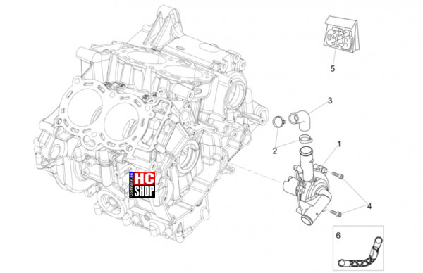 Aprilia Tuono V4 Factory 1100 E5+ - Motor - Wasserpumpe