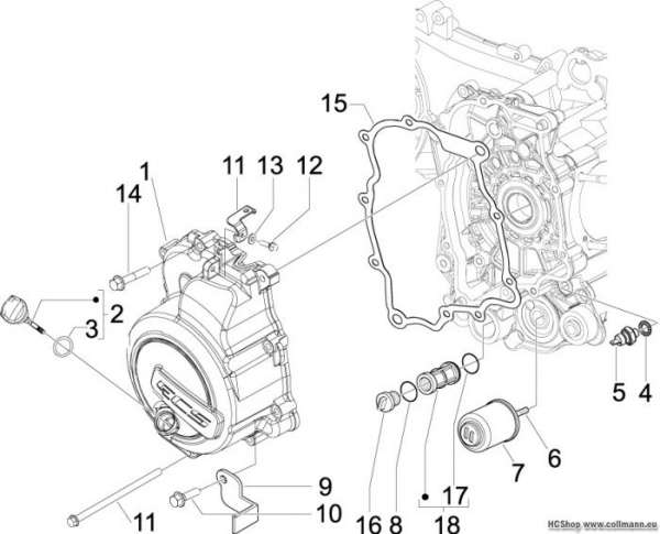 Vespa Schwungraddeckel-Ölfilter GTS 125 ie Super