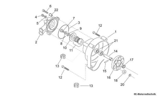 Aprilia Wasserpumpenritzel SR R Factory Di-Tech 50