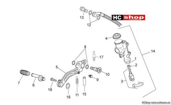 Aprilia Tuono V4 Hinterradbremspumpe