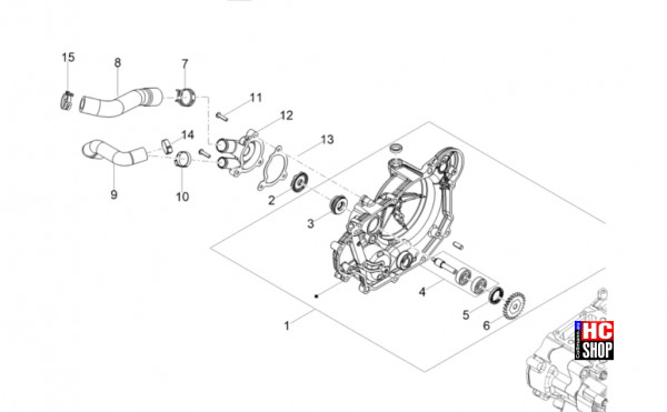 Aprilia Tuono 125 E5+ - Motor - Wasserpumpe