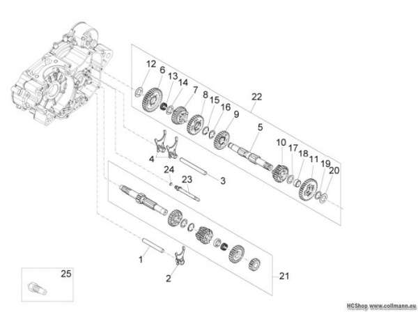 Aprilia Schaltgetriebe - Zahnräder RS4 125 4T