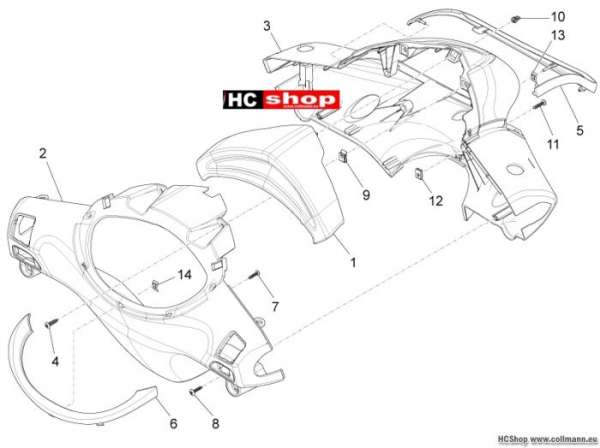 Piaggio Lenker Deckungen Fly 50 4t 4v