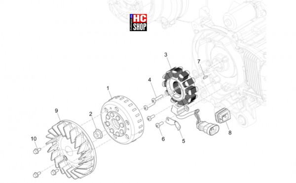 Vespa Sprint S 50 E5 - Motor - Lichtmaschine