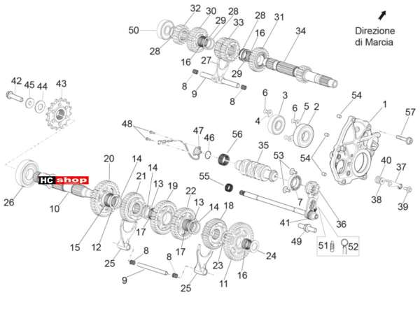 Aprilia RSV 4 1000 RF E4 ABS Motor Schaltgetriebe - Zahnräder