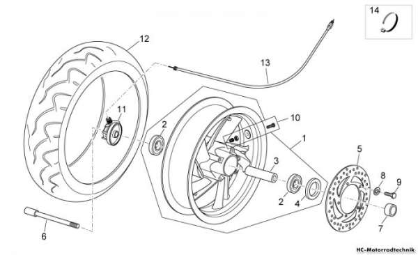 Aprilia Vorderrad Atlantic 125-250