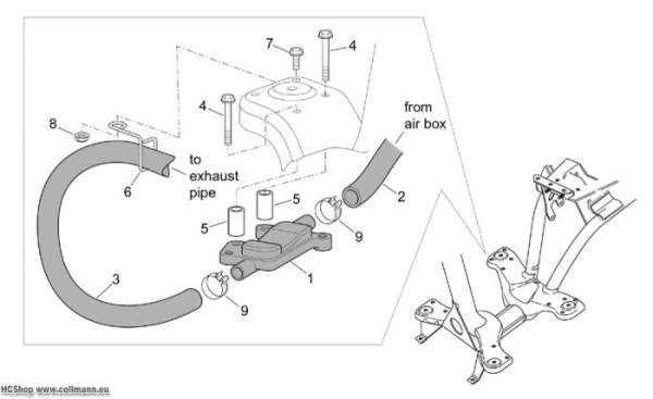 Aprilia Secondary air Scarabeo 2T (eng. Minarelli) 50