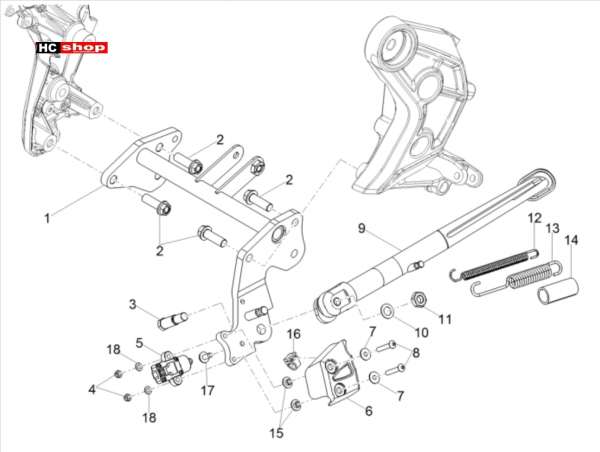 Moto Guzzi V85 TT TRAVEL PACK E4 ABS Rahmen Hauptständer