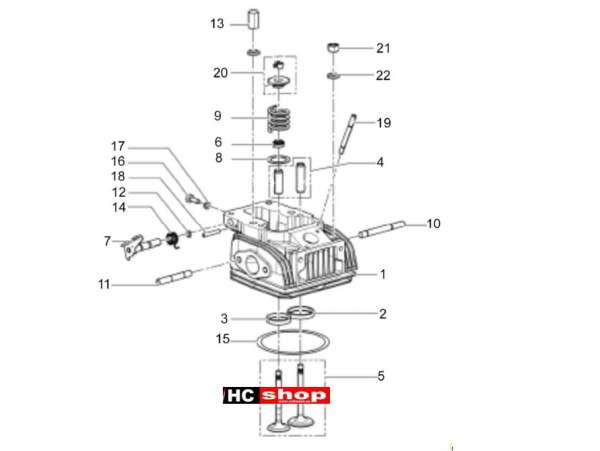 Piaggio APE Classic 400 - Motor Einheit Kopfventile