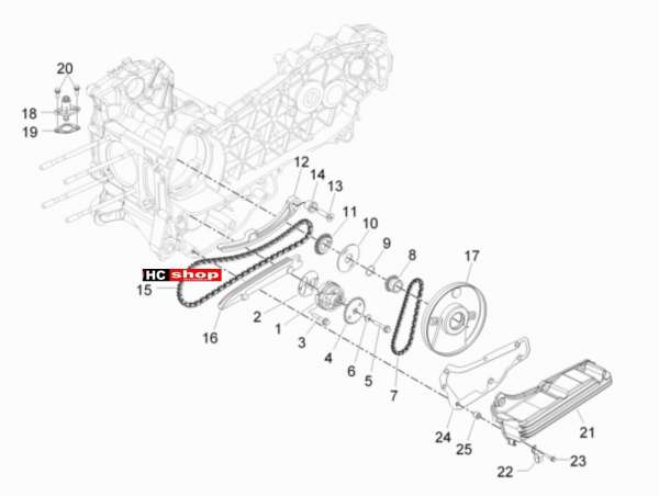 Vespa GTS 300 hpe - Motor Ölpumpe