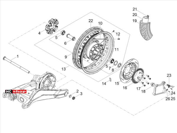 Moto Guzzi V85 TT TRAVEL PACK E4 ABS Räder Hinterrad