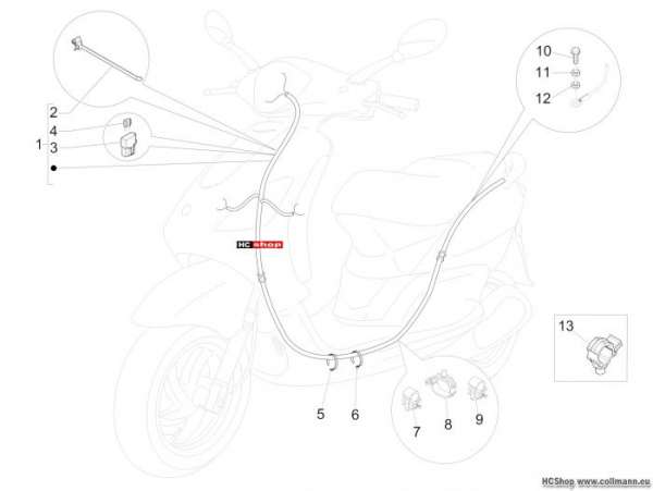 Piaggio Fly 50 4T Hauptkabelbaum