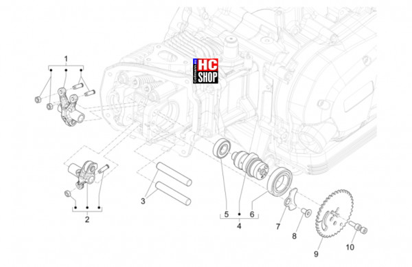 Piaggio Liberty 125 iget E5+ - Motor - Schwingehebelhalterung