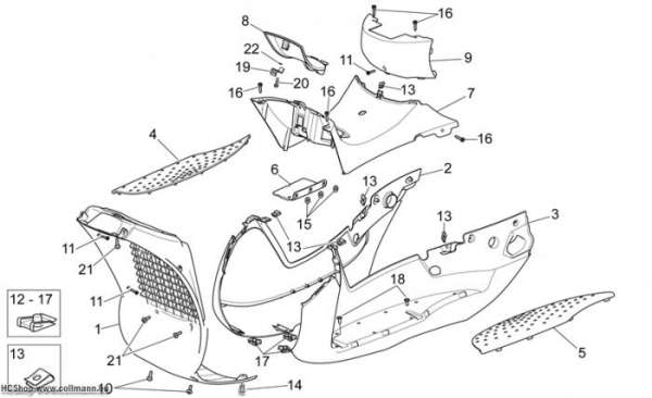 Aprilia Mittlerer Aufbau Scarabeo Light E3 300