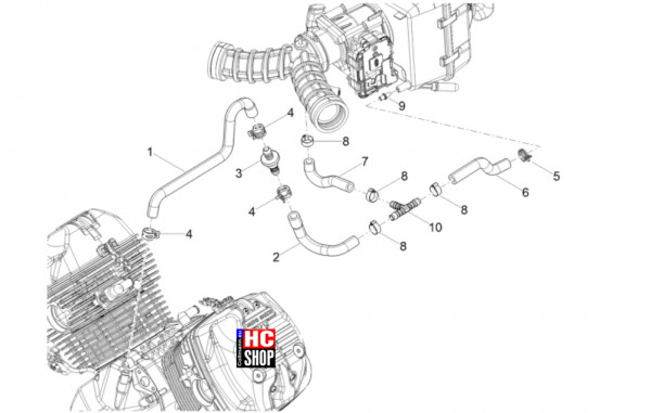 Moto Guzzi V7 Sport 850 E5+ - Motor - Anlage Blow-By
