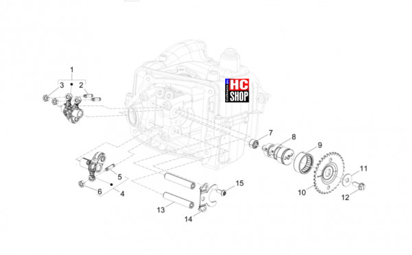 Vespa Primavera 50 TECH E5 - Motor - Schwinghebelhalterung