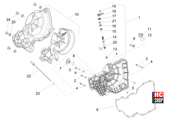 Aprilia RSV4 1100 E5+ - Motor - Kupplungsdeckel