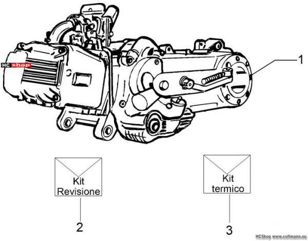 Piaggio Fly 50 4T Motor, komplett